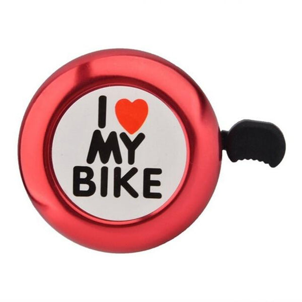 Eshylala 1Pc Bicycle Bell I Love My Bike Printed Clear Sound Cute Bike Horn Alarm Warning Bell Ring Bicycle Accessory