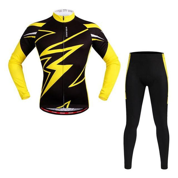 WOSAWE Pro Long Sleeve Cycling Jersey Sets Breathable 3D Padded Sportswear Mountain Bicycle Bike Apparel Cycling Clothing