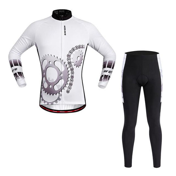 WOSAWE Pro Long Sleeve Cycling Jersey Sets Breathable 3D Padded Sportswear Mountain Bicycle Bike Apparel Cycling Clothing