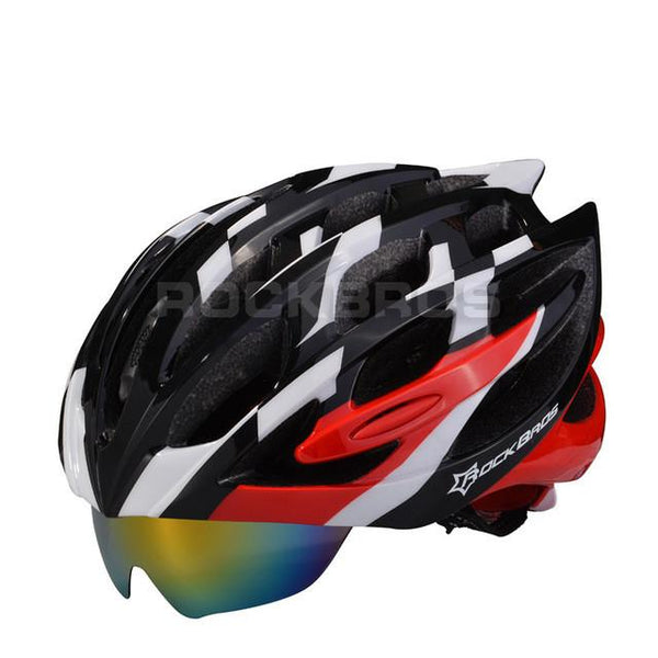 ROCKBROS Bicycle Bike Cycling Helmet EPS+PC Material Ultralight Mountain Bike Equipment 32 Air Vents With 3 Lenses Size:56-62cm