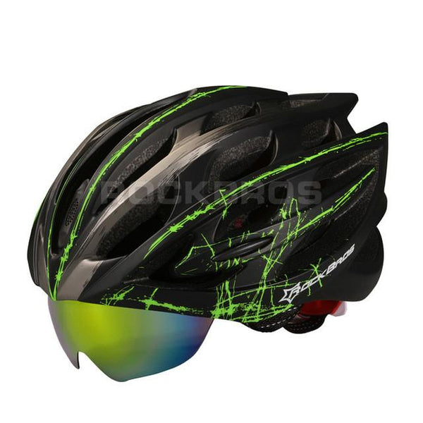 ROCKBROS Bicycle Bike Cycling Helmet EPS+PC Material Ultralight Mountain Bike Equipment 32 Air Vents With 3 Lenses Size:56-62cm