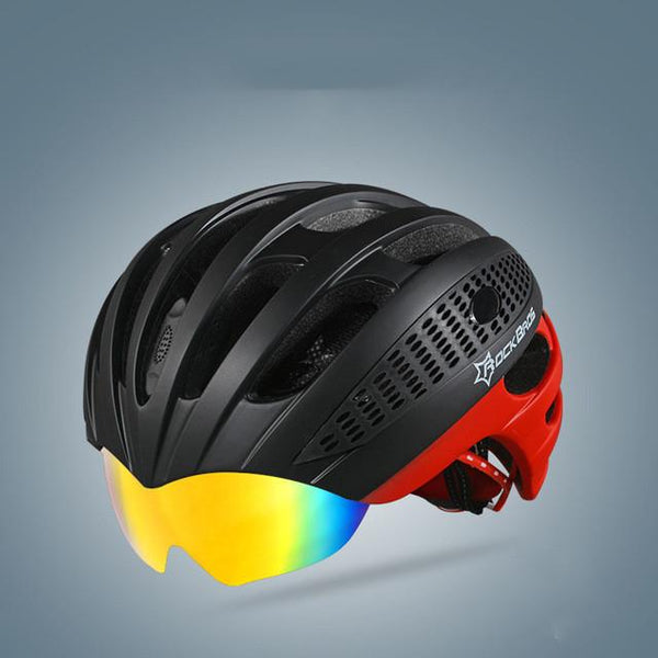 ROCKBROS Bicycle Bike Cycling Helmet EPS+PC Material Ultralight Mountain Bike Equipment 32 Air Vents With 3 Lenses Size:56-62cm