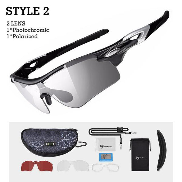 ROCKBROS Polarized Photochromic Cycling Glasses Bike Glasses Outdoor Sports MTB Bicycle Sunglasses Goggles Eyewear Myopia Frame