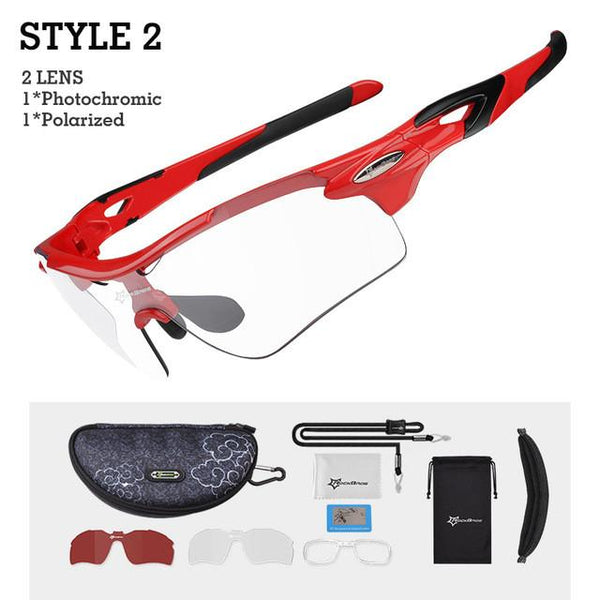 ROCKBROS Polarized Photochromic Cycling Glasses Bike Glasses Outdoor Sports MTB Bicycle Sunglasses Goggles Eyewear Myopia Frame
