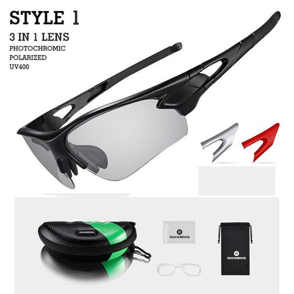 ROCKBROS Polarized Photochromic Cycling Glasses Bike Glasses Outdoor Sports MTB Bicycle Sunglasses Goggles Eyewear Myopia Frame
