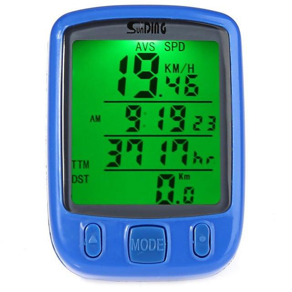 SunDing SD - 563A Multifunction Bicycle Computer Waterproof Cycling Odometer Bike Computer Speedometer with LCD Green Backlight