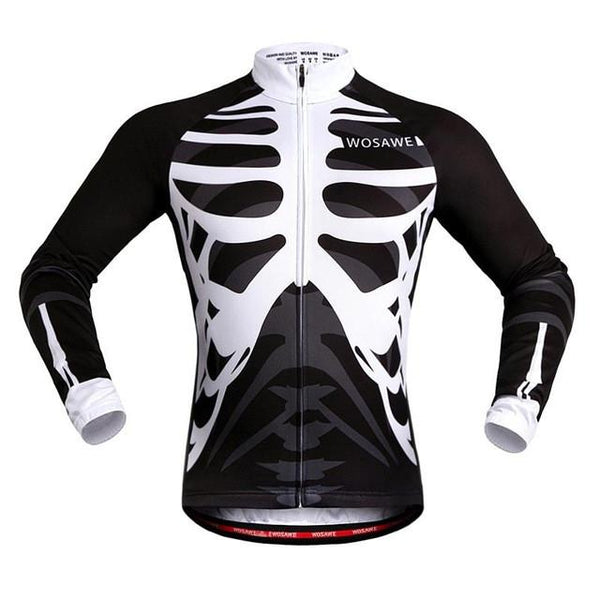 WOSAWE 100% POLYESTER Men's Cycling Jersey Long Sleeve Outdoor Sports Bicycle Cycle Clothing Quk Dry Riding Clothes