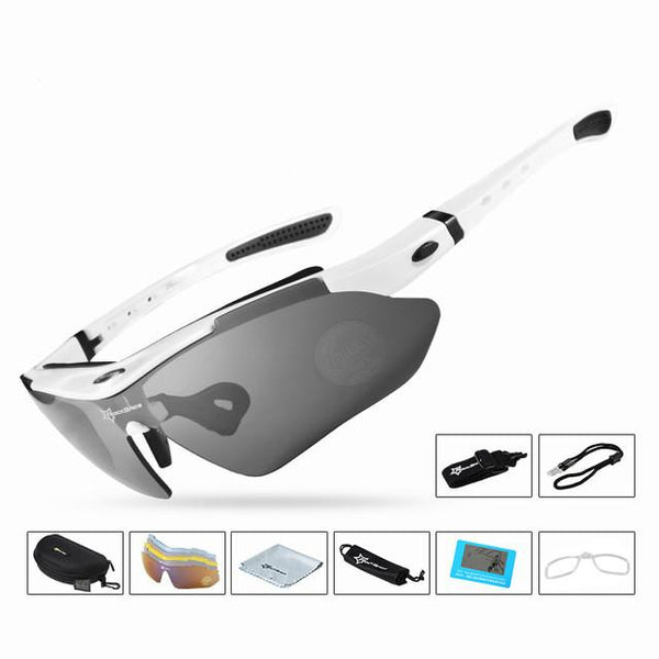 RockBros Polarized Cycling Bike Sun Glasses Outdoor Sports Bicycle Bike Sunglasses PC Goggles Eyewear 5 Lens Bicycle Accessory
