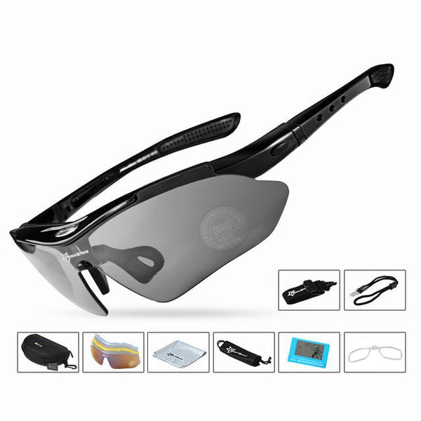 RockBros Polarized Cycling Bike Sun Glasses Outdoor Sports Bicycle Bike Sunglasses PC Goggles Eyewear 5 Lens Bicycle Accessory