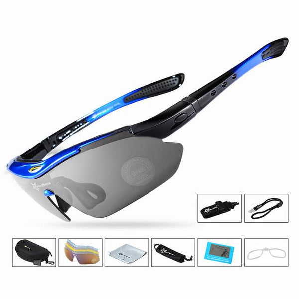 RockBros Polarized Cycling Bike Sun Glasses Outdoor Sports Bicycle Bike Sunglasses PC Goggles Eyewear 5 Lens Bicycle Accessory