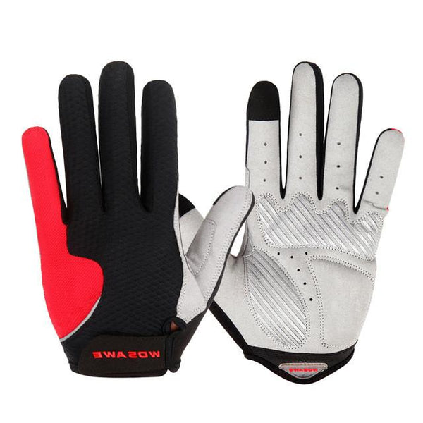 WOSAWE Summer Style Men's Cycling Gloves Women Full Finger Bike Bicycle MTB Gloves Touch Screen Gel Padded Lycra Mittens Glove