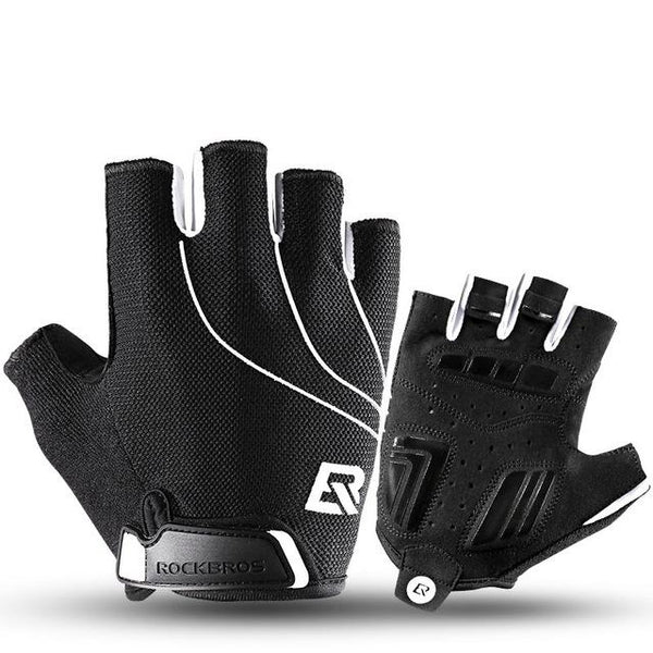 ROCKBROS Cycling Bike Half Finger Gloves Shockproof Breathable MTB Mountain Bicycle Gloves Men Women Sports Cycling Clothings