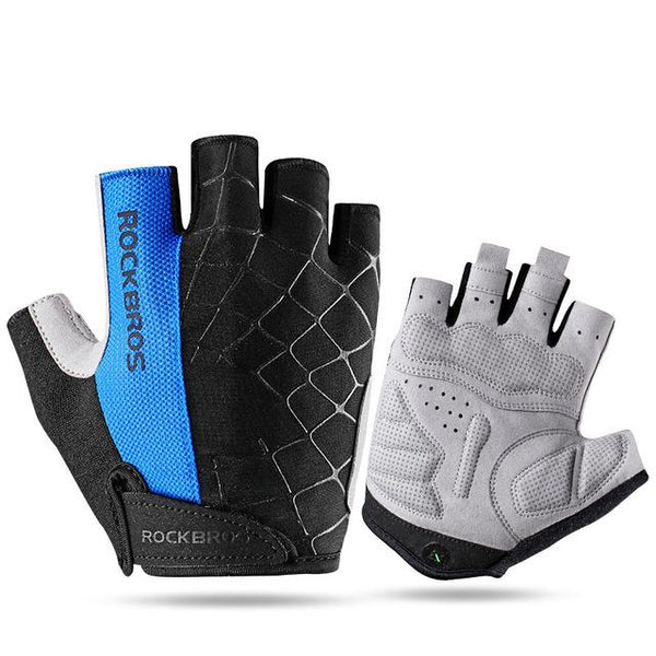 ROCKBROS Cycling Bike Half Finger Gloves Shockproof Breathable MTB Mountain Bicycle Gloves Men Women Sports Cycling Clothings