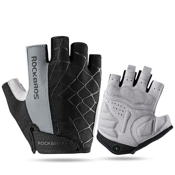 ROCKBROS Cycling Bike Half Finger Gloves Shockproof Breathable MTB Mountain Bicycle Gloves Men Women Sports Cycling Clothings