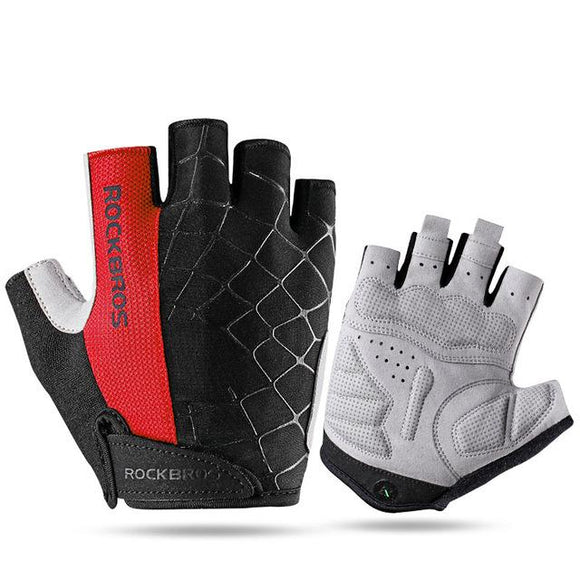 ROCKBROS Cycling Bike Half Finger Gloves Shockproof Breathable MTB Mountain Bicycle Gloves Men Women Sports Cycling Clothings