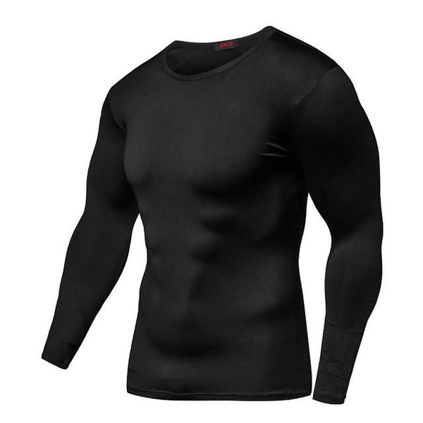 New Arrival Quick Dry Compression Shirt Long Sleeves T shirt Plus Size Fitness Clothing Solid Colorquick Dry Bodybuild Crossfit