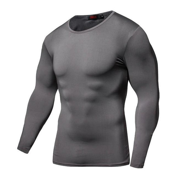 New Arrival Quick Dry Compression Shirt Long Sleeves T shirt Plus Size Fitness Clothing Solid Colorquick Dry Bodybuild Crossfit