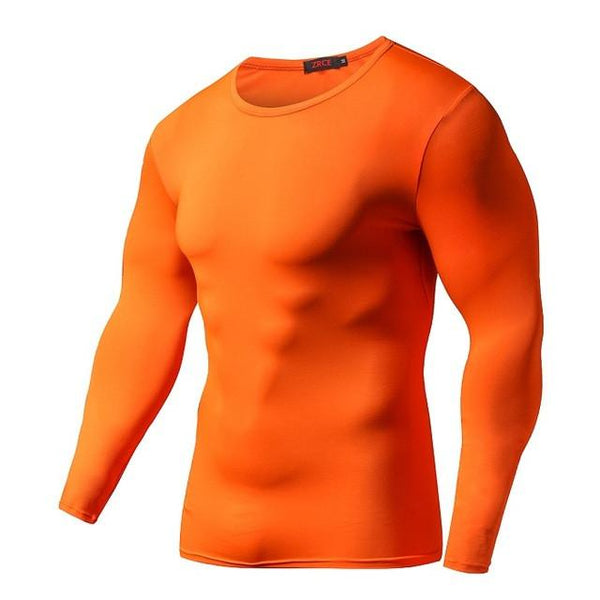 New Arrival Quick Dry Compression Shirt Long Sleeves T shirt Plus Size Fitness Clothing Solid Colorquick Dry Bodybuild Crossfit