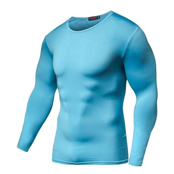 New Arrival Quick Dry Compression Shirt Long Sleeves T shirt Plus Size Fitness Clothing Solid Colorquick Dry Bodybuild Crossfit