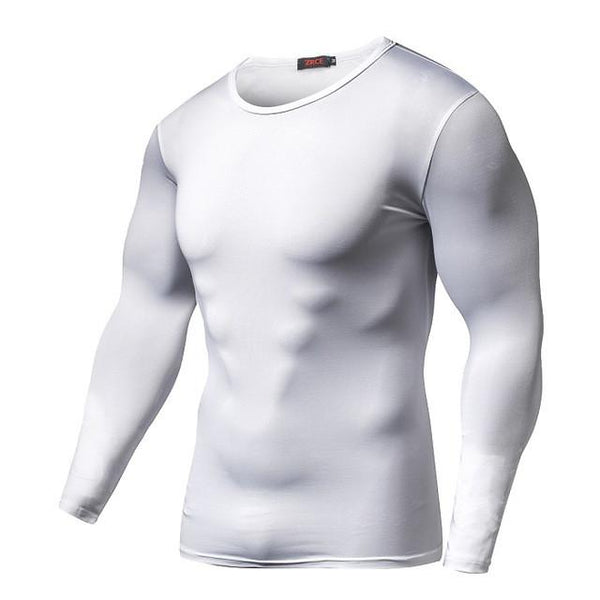 New Arrival Quick Dry Compression Shirt Long Sleeves T shirt Plus Size Fitness Clothing Solid Colorquick Dry Bodybuild Crossfit
