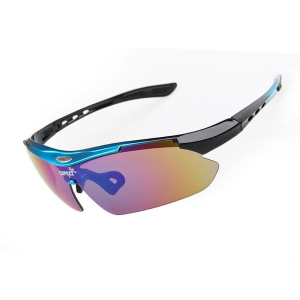 COPOZZ cycling glasses Bicycle sports MTB polarized sunglasses for men Anti UV protection goggles 3 lenses myopia frame