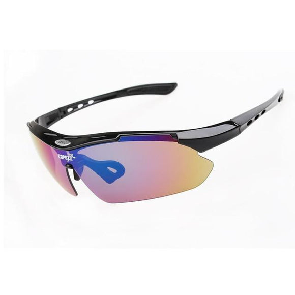 COPOZZ cycling glasses Bicycle sports MTB polarized sunglasses for men Anti UV protection goggles 3 lenses myopia frame