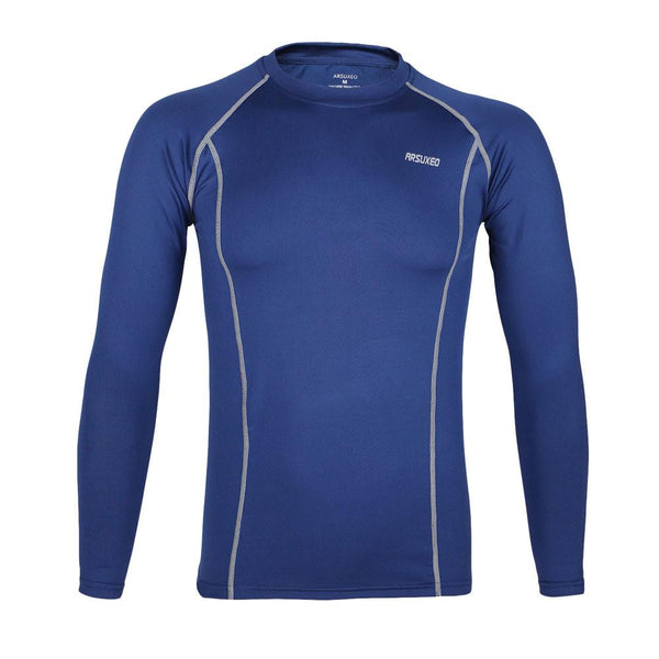 Arsuxeo M-XXL Men Cycling Jersey Outdoor Running Fitness Bicycle Long Sleeve Shirt Baselayer Underwear Quick Dry Shirt Ciclismo