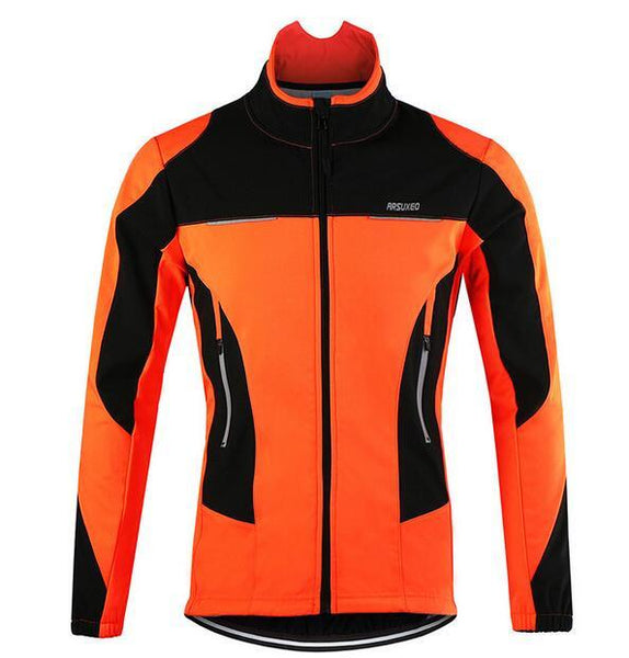 ARSUXEO Thermal Fleece Cycling Jacket Windproof Warmer Bike Jacket Sport Cycling Jersey Clothing Jacket Bicycle Sports Coat