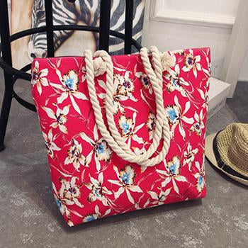 Mara's Dream 2018 Casual Women Floral Large Capacity Tote Canvas Shoulder Bag Shopping Bag Beach Bags Casual Tote Feminina