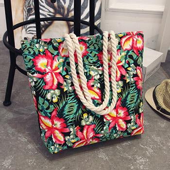 Mara's Dream 2018 Casual Women Floral Large Capacity Tote Canvas Shoulder Bag Shopping Bag Beach Bags Casual Tote Feminina