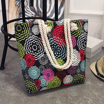 Mara's Dream 2018 Casual Women Floral Large Capacity Tote Canvas Shoulder Bag Shopping Bag Beach Bags Casual Tote Feminina