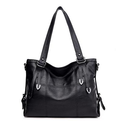 YASICAIDI Patchwork Women Shoulder Bag High Quality Black Pu Leather Women Handbag Vintage Stitching Large Crossbody BagTote Bag