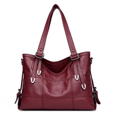 YASICAIDI Patchwork Women Shoulder Bag High Quality Black Pu Leather Women Handbag Vintage Stitching Large Crossbody BagTote Bag