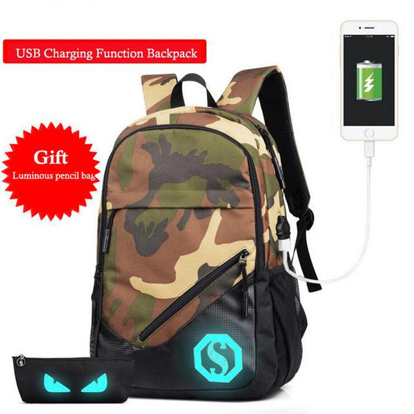 New Design USB Charging Men's Backpacks Male Casual Travel Luminous Mochila Teenagers Women Student School Bags Laptop Backpack