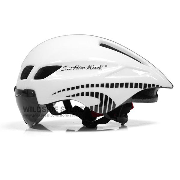 New Bicycle Helmet With Glasses 4 Colors Ultralight MTB Road Bike Helmet 57-61cm Adults Goggleses Casco Ciclismo Black Blue