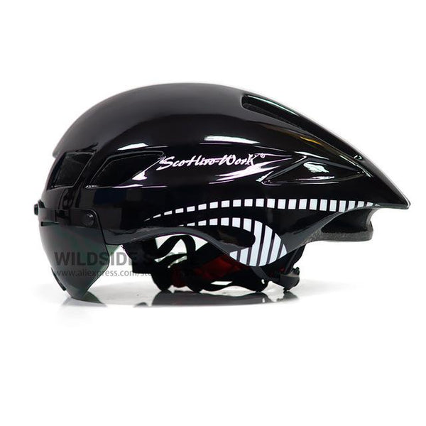 New Bicycle Helmet With Glasses 4 Colors Ultralight MTB Road Bike Helmet 57-61cm Adults Goggleses Casco Ciclismo Black Blue