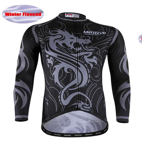 Long Cyclisme Equipe Pro MTB Bicicleta Breathable Cycling Jersey For Men Winter Thermal Fleece Bicycle Clothing Maillot Ciclismo